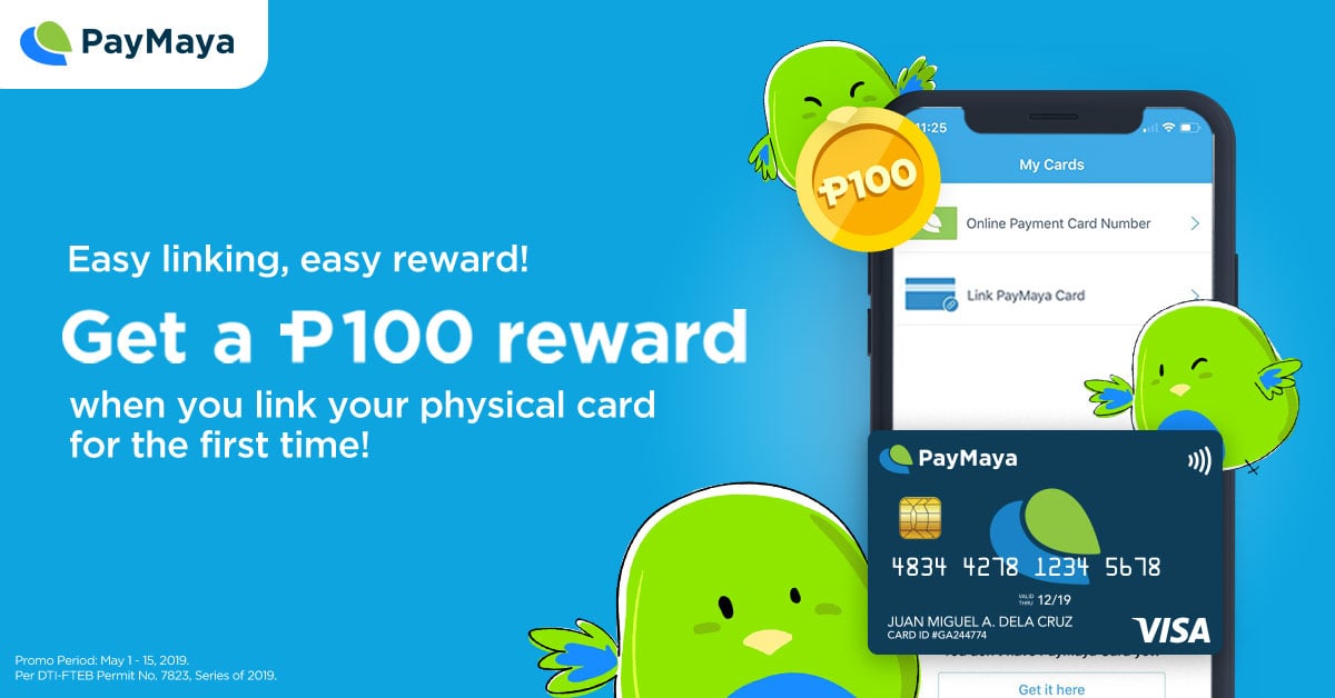 Get P100 reward when you link your physical card for the first time